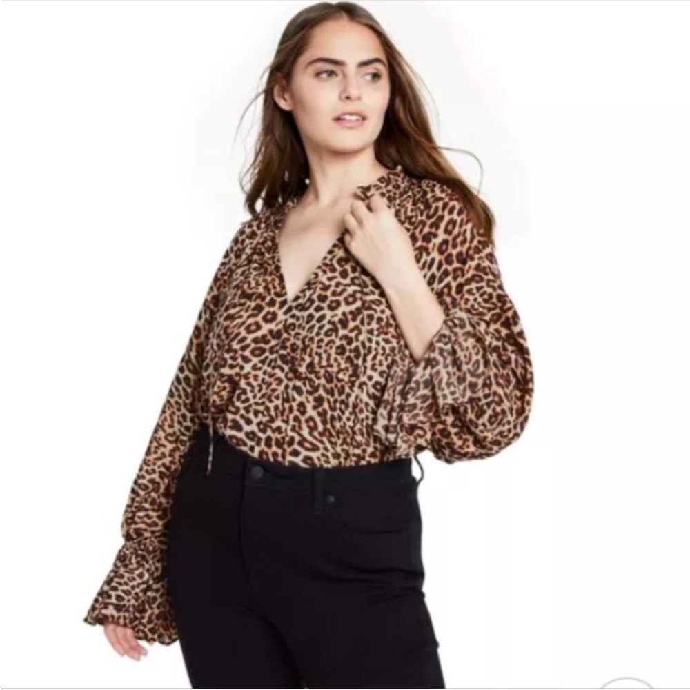 Nili Lotan X Target Leopard Print Top Sz 1X